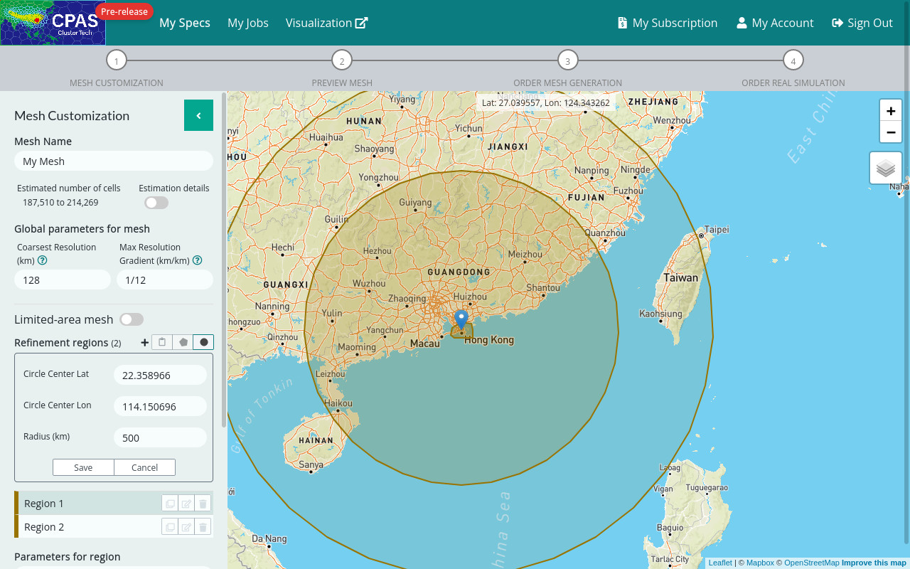 Screenshot 2 of adding region by drawing circle