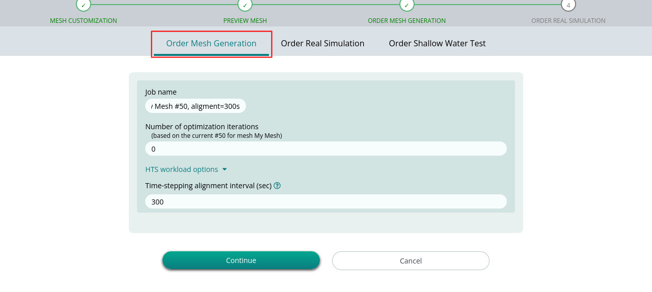 Screenshot of mesh generation order revisit